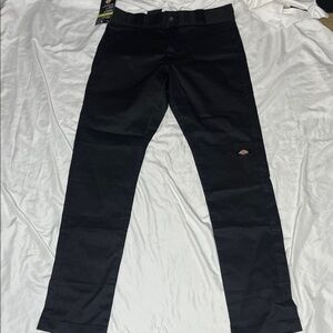 Dickies Black Straight-Leg Work Pants with Logo Patch